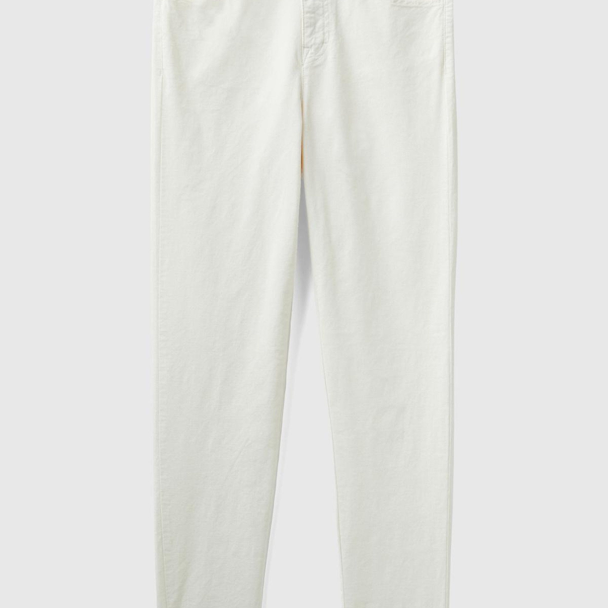 Kadın Krem Slim Fit Kadife Pantolon