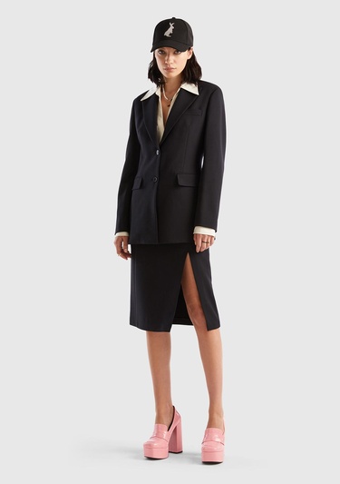  Kadın Siyah Poliviskoz Yırtmaçlı Midi Boy Etek