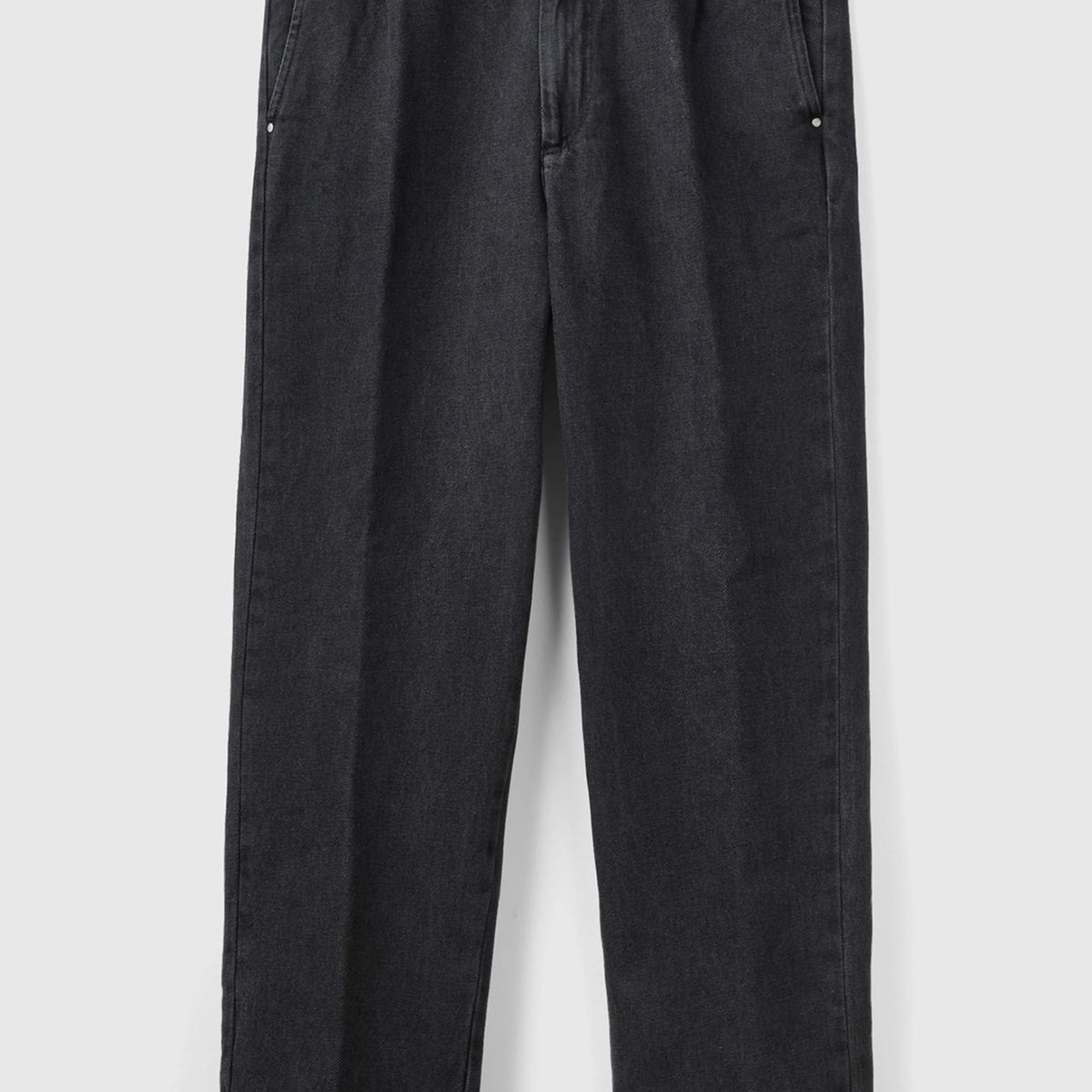 Erkek Siyah Chino Regular Fit Denim Pantolon