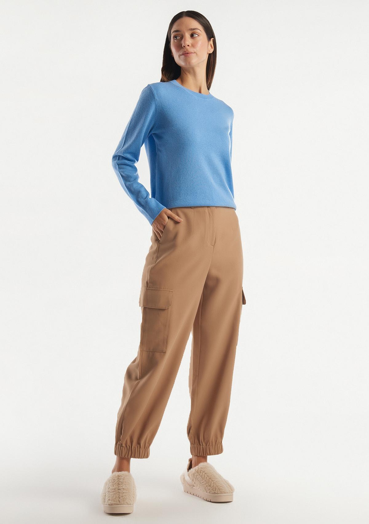  Kadın Kahverengi Bilekten Lastikli Kargo Pantolon