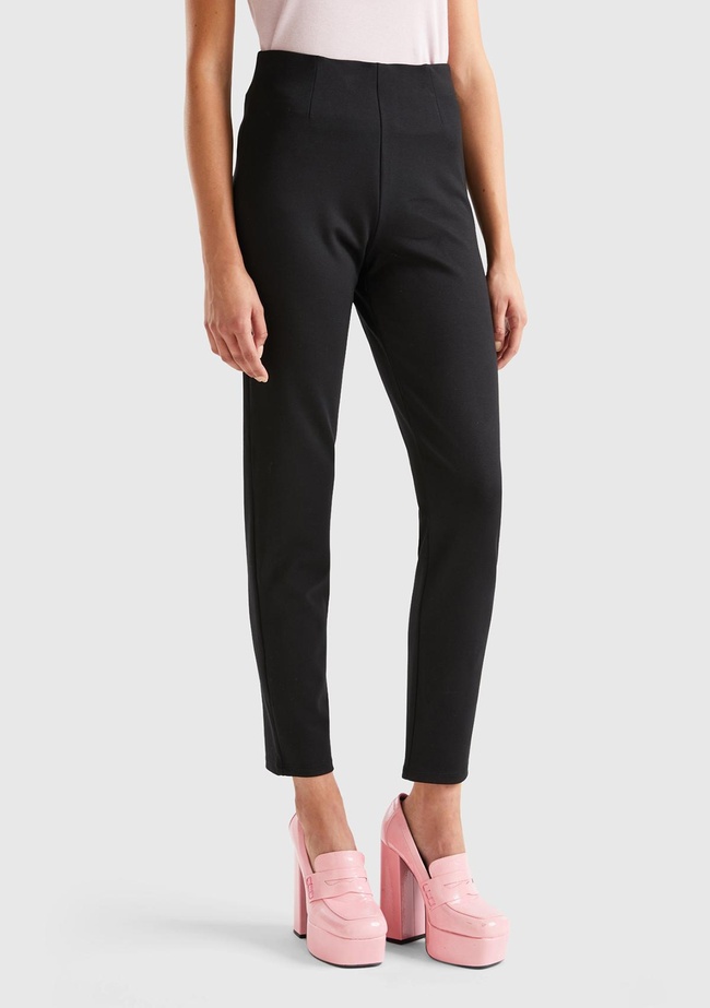  Kadın Siyah Poliviskoz Skinny Fit Pantolon