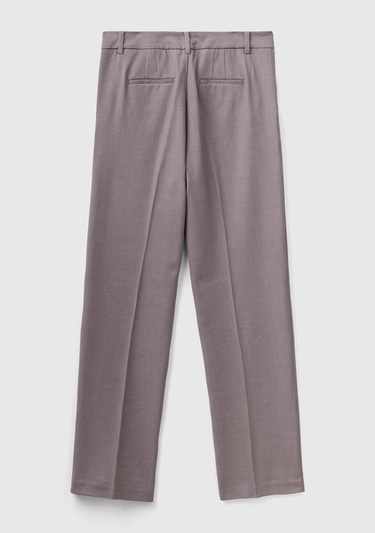  Kadın Antrasit Melanj Poliviskoz Yumuşak Dokulu Regular Fit Pantolon