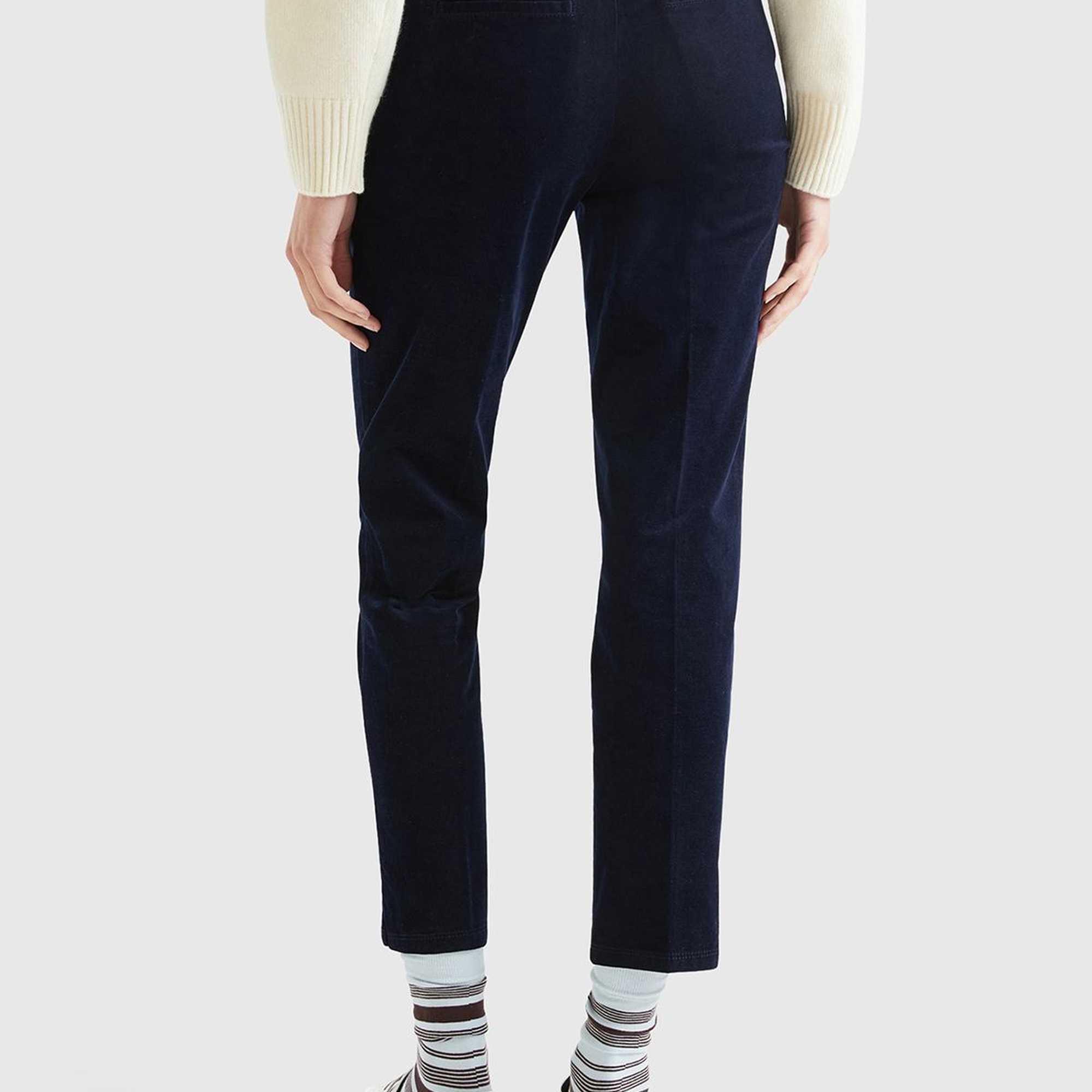 Kadın Lacivert Kadife Chino Pantolon