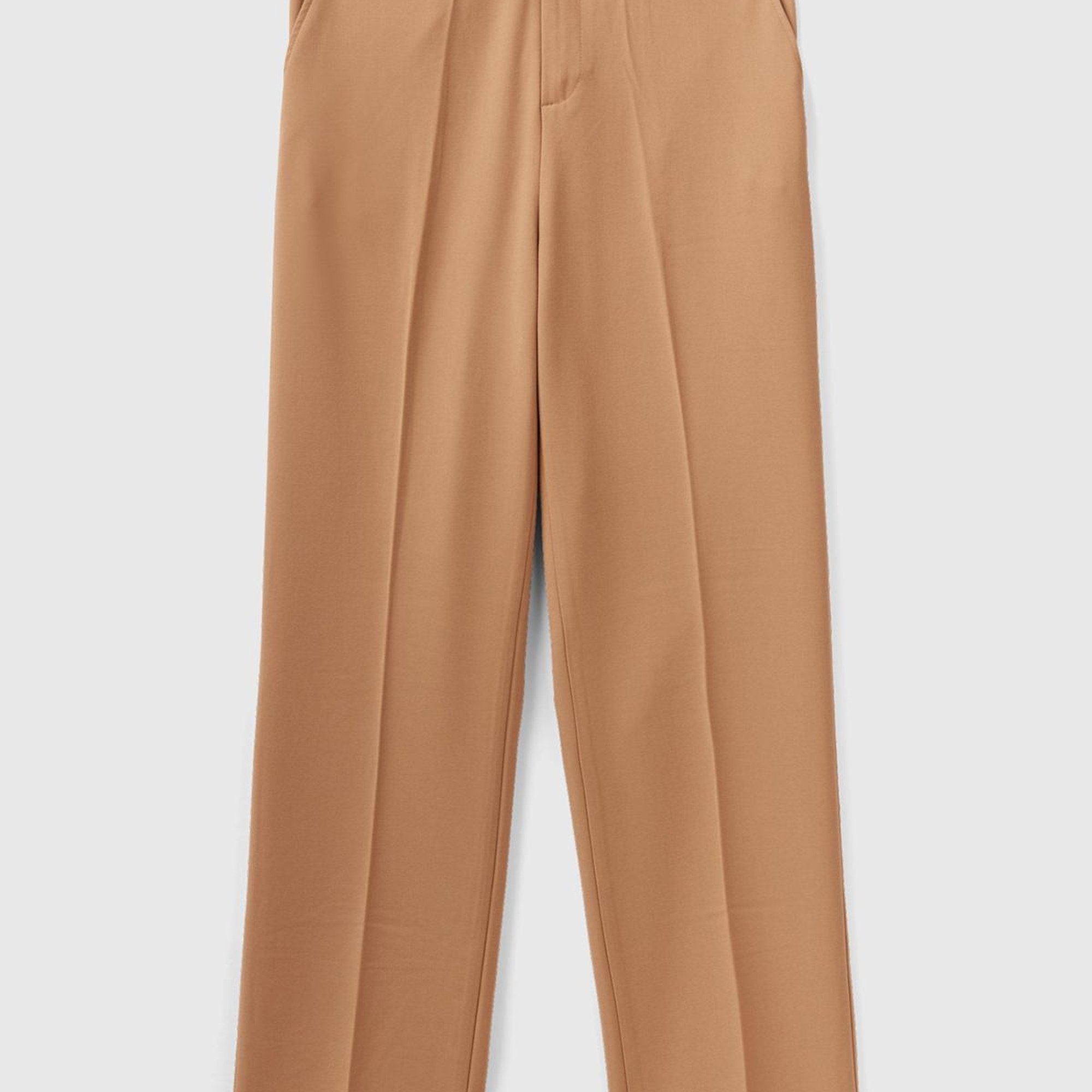 Kadın Taba Poliviskoz Yumuşak Dokulu Regular Fit Pantolon