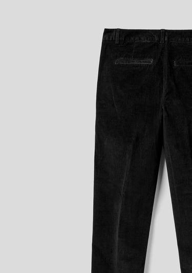  Kadın Siyah Kadife Chino Pantolon