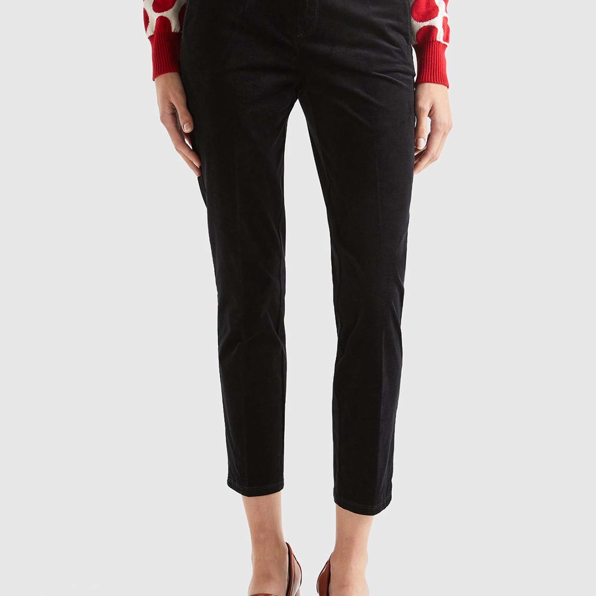 Kadın Siyah Kadife Chino Pantolon