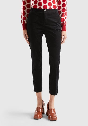  Kadın Siyah Kadife Chino Pantolon