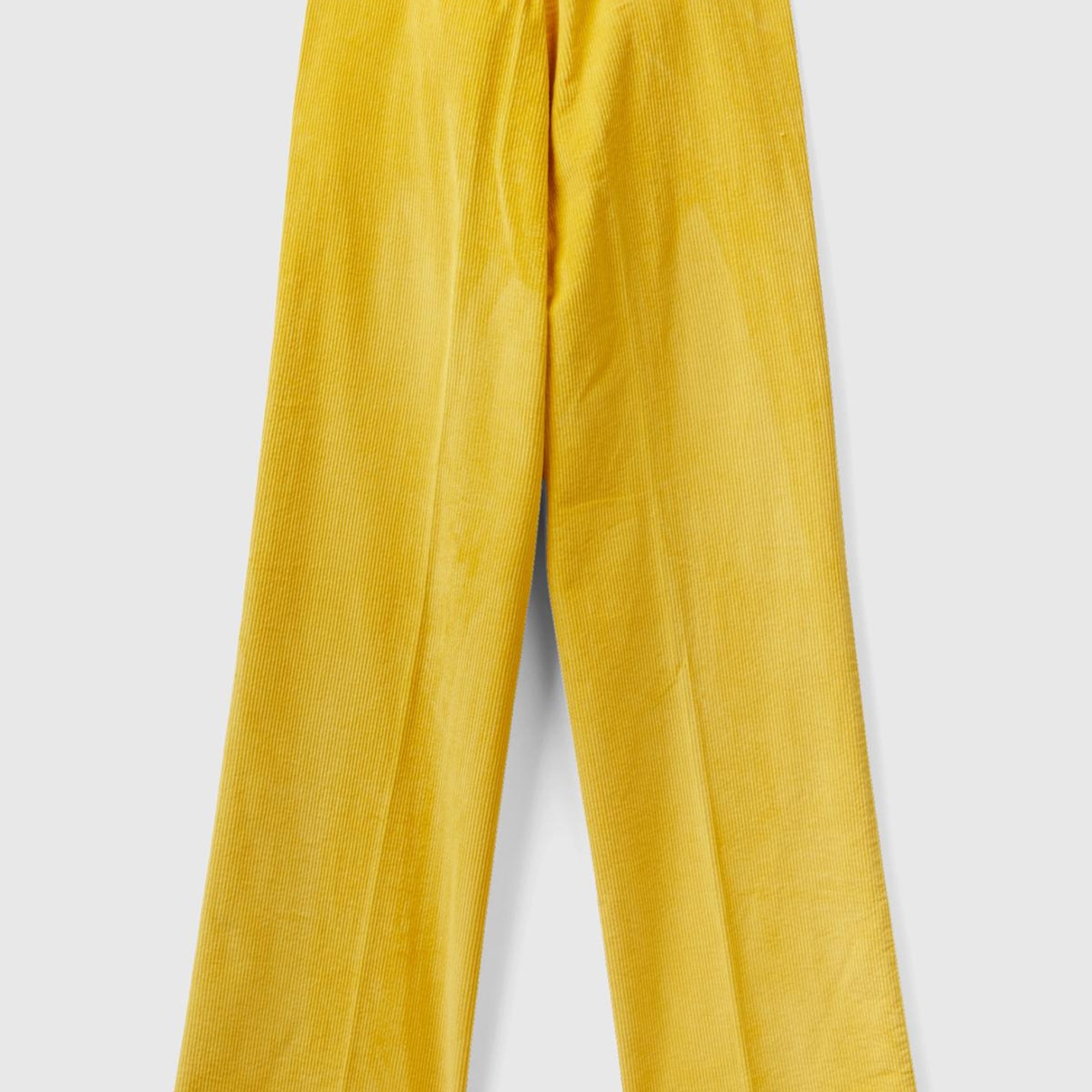 Kadın Hardal Beli İpli Kadife Pantolon