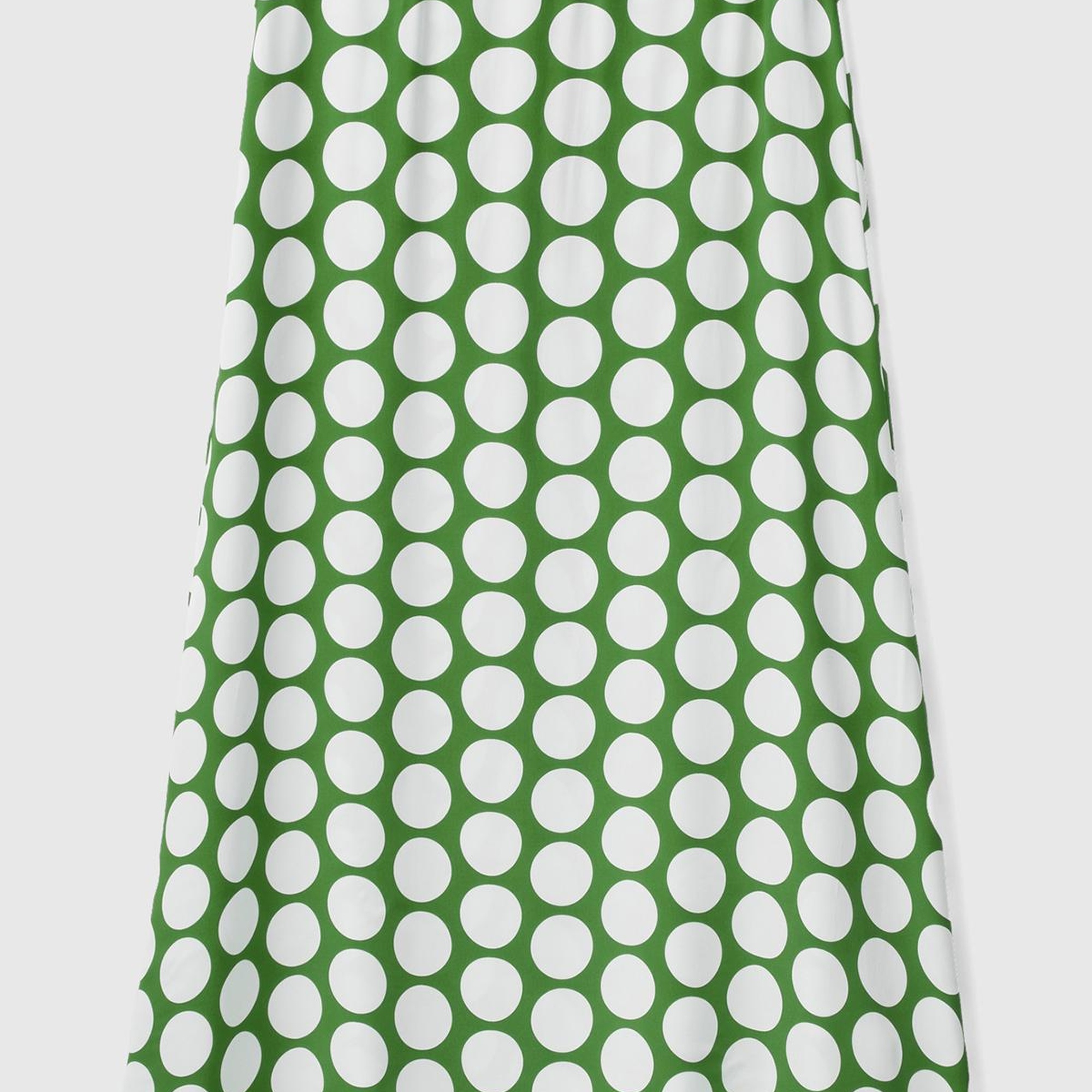 Kadın Yeşil %100 Viskoz Puantiyeli Yandan Fermuarlı Uzun Etek