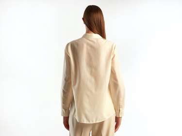  Kadın Bej Desenli Koton Gömlek