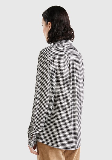  Kadın Siyah-Beyaz Viskoz Gömlek