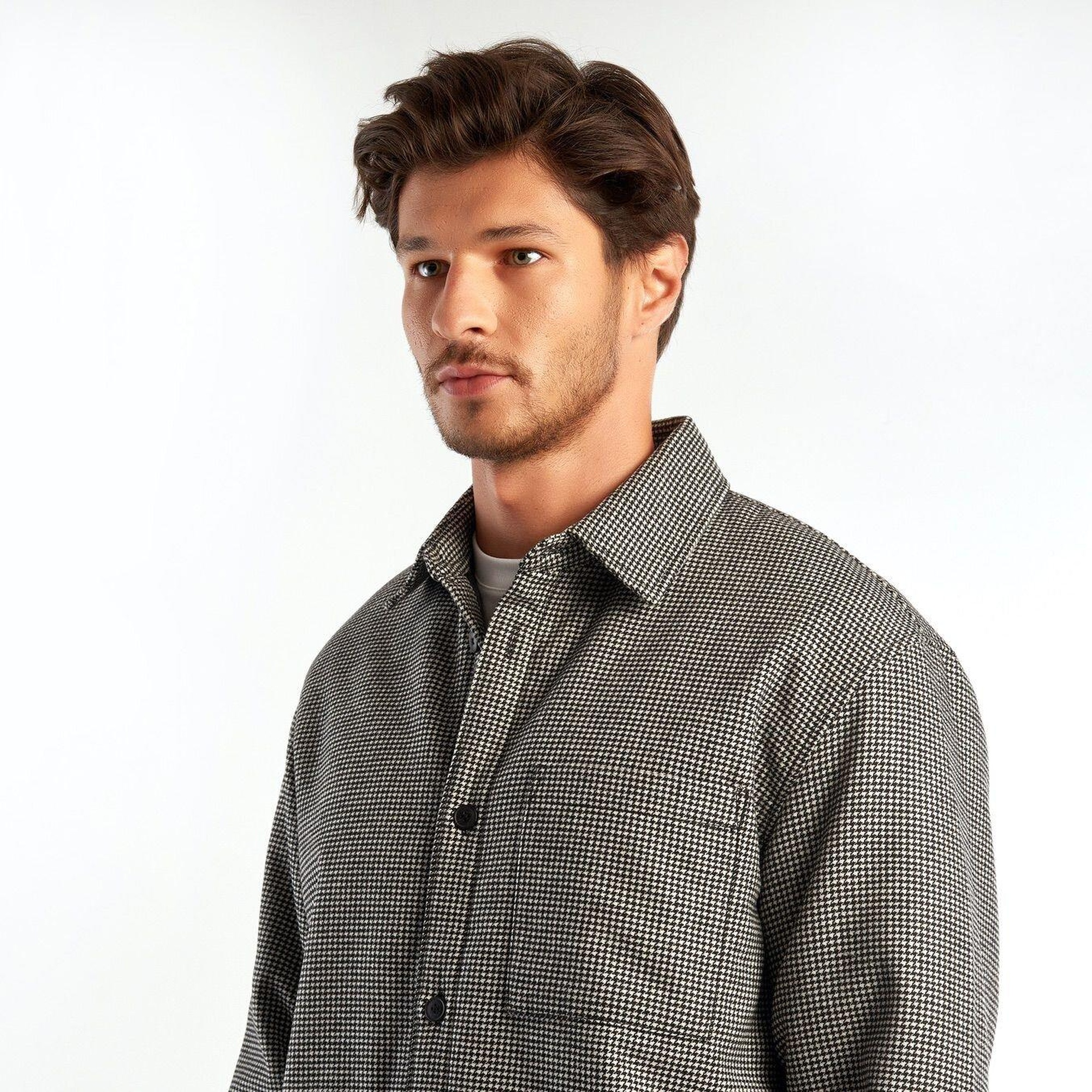 Erkek Taba Mix Ekoseli Gömlek