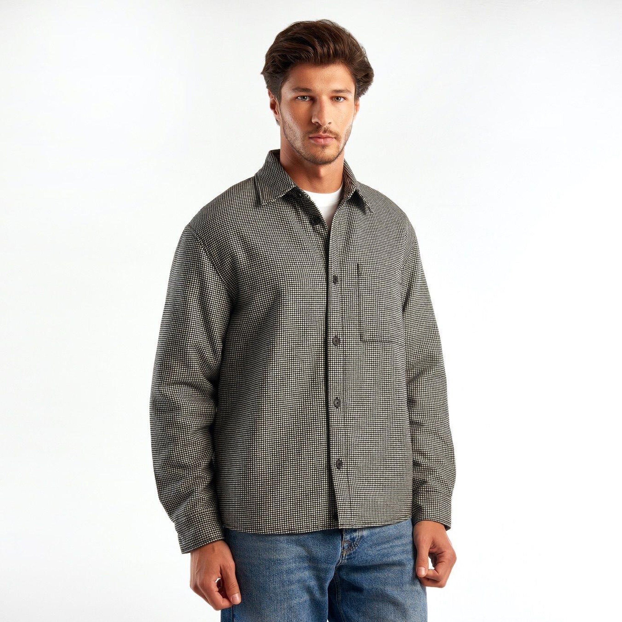 Erkek Taba Mix Ekoseli Gömlek