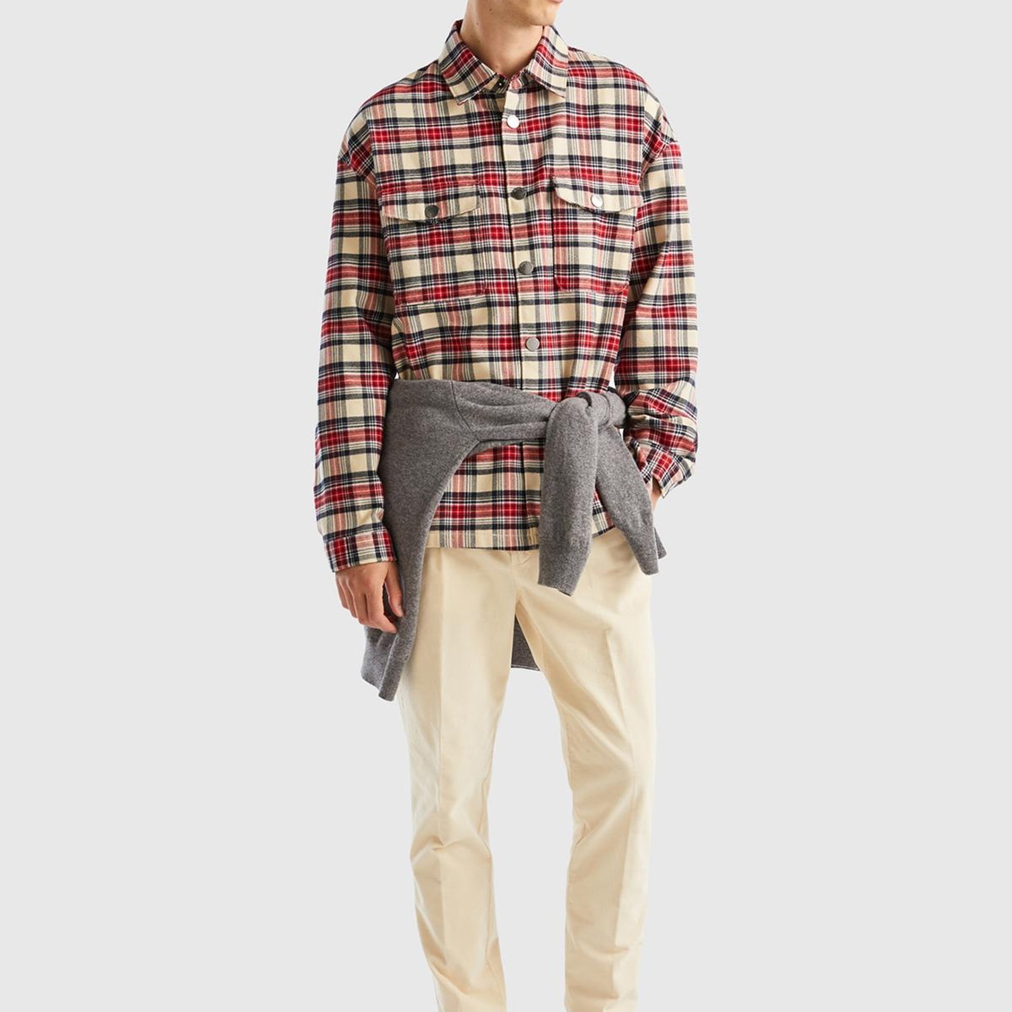 Erkek Taba Mix Ekoseli Gömlek