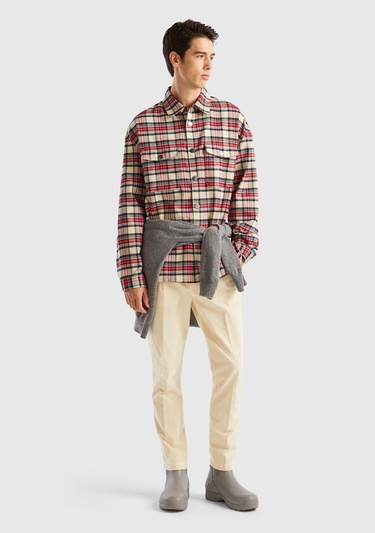  Erkek Taba Mix Ekoseli Gömlek