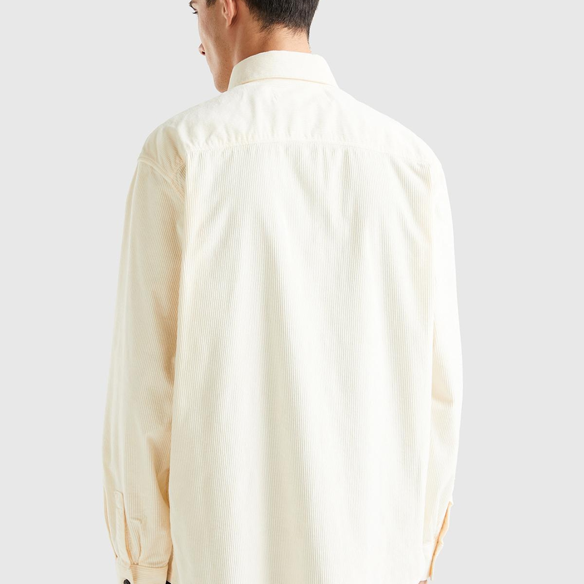 Erkek Beyaz Kadife Gömlek