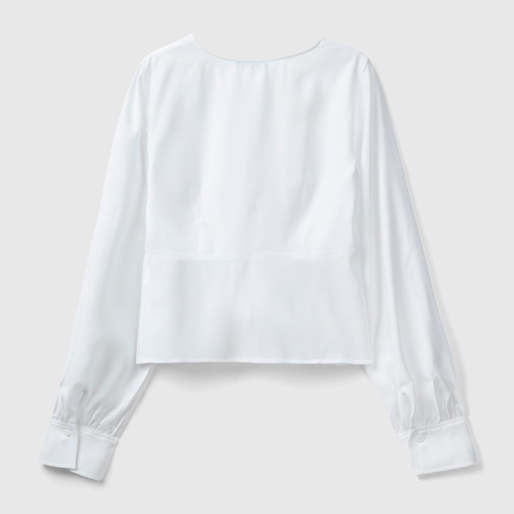 Kadın Beyaz Viskoz Karışımlı Gömlek