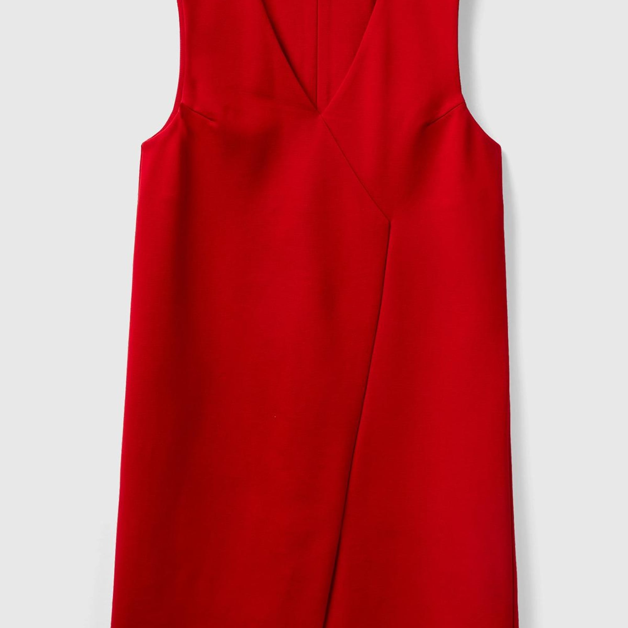 Kadın Kırmızı Önden Çapraz Bağlamalı Kolsuz Midi Boy Elbise