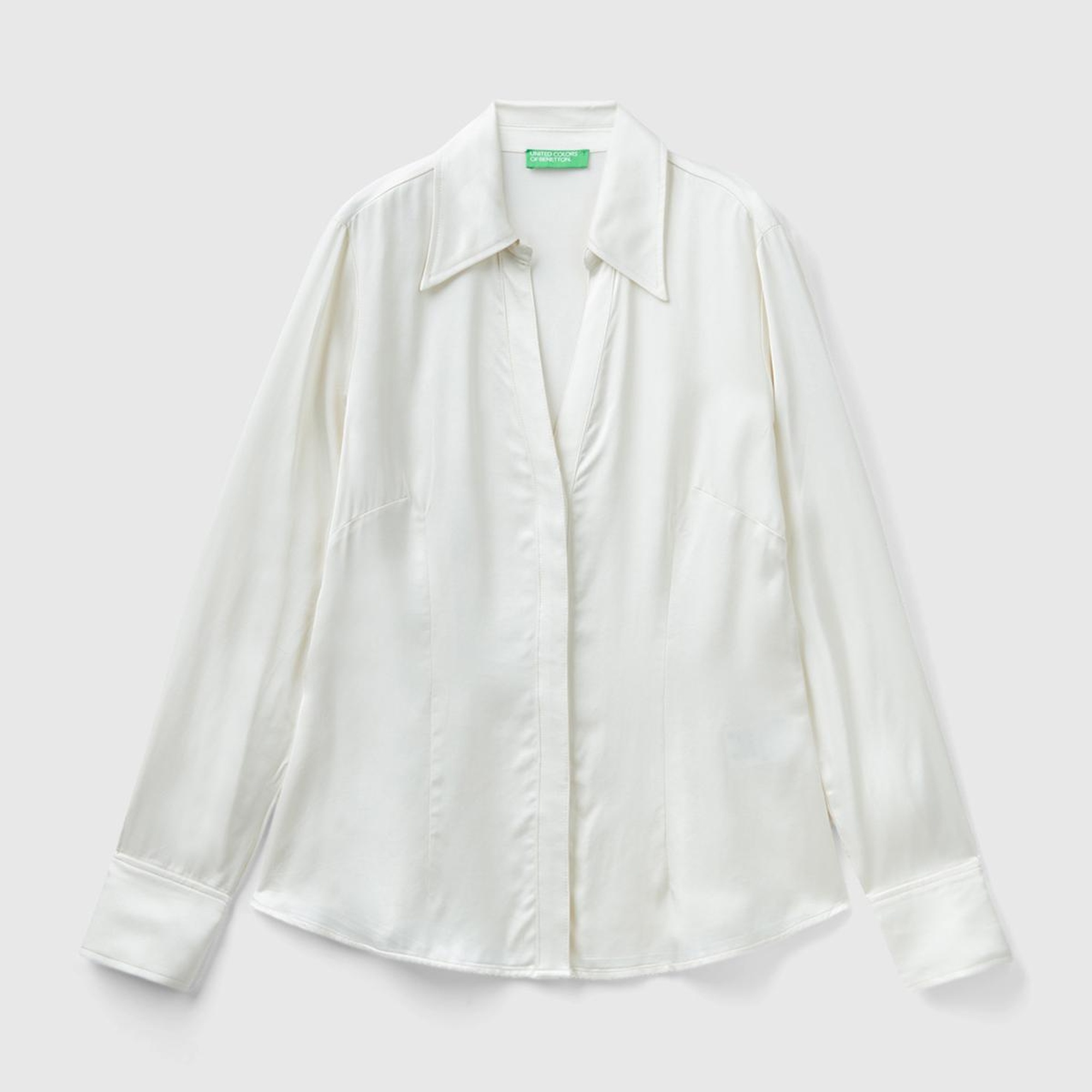 Kadın Krem Viskoz Gömlek