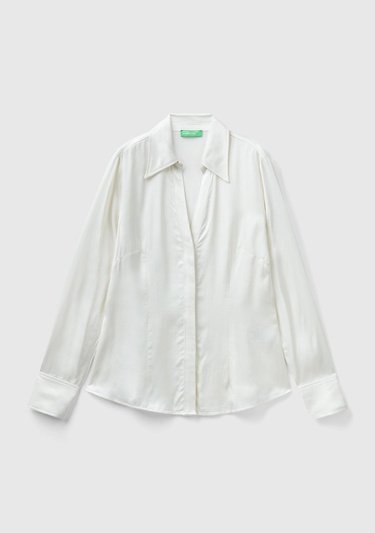  Kadın Krem Viskoz Gömlek