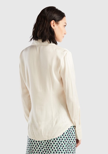  Kadın Krem Viskoz Gömlek