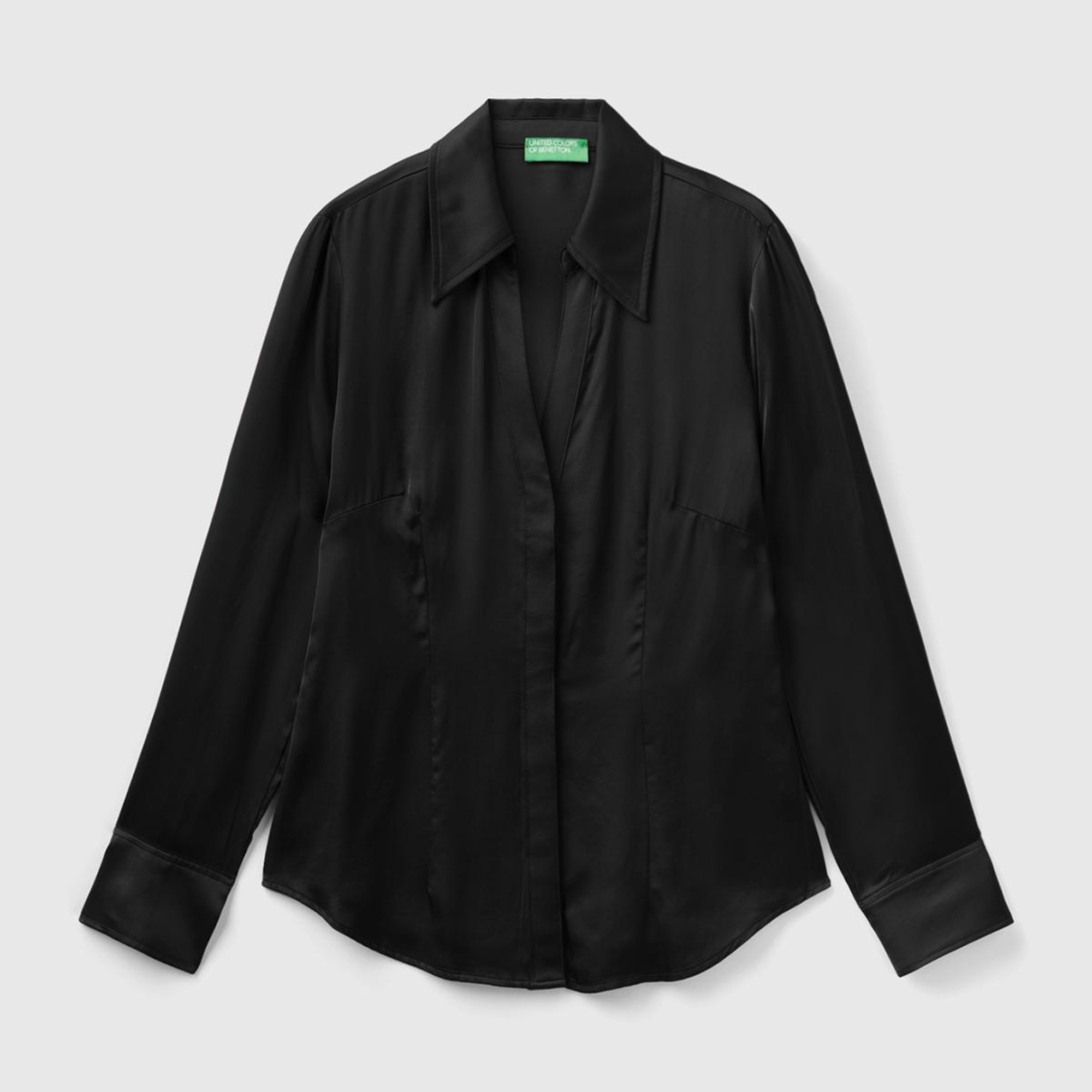 Kadın Siyah Viskoz Gömlek