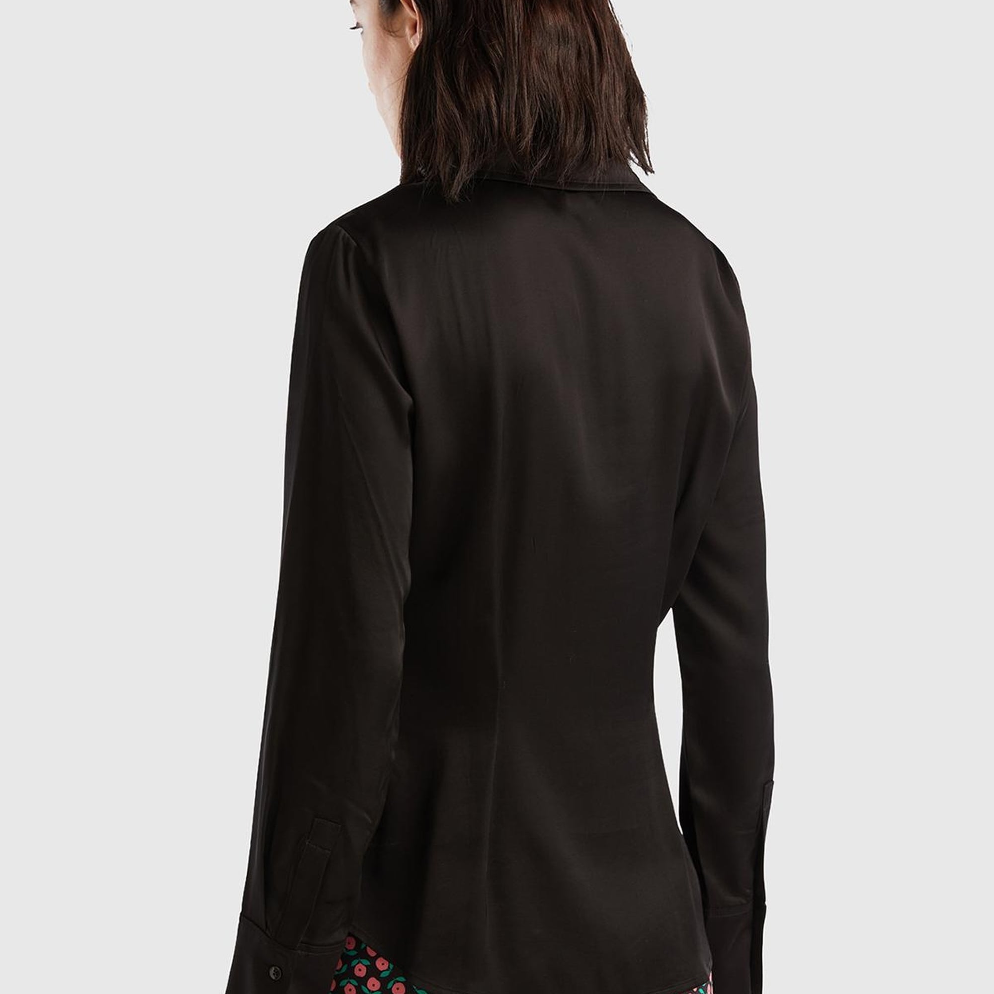 Kadın Siyah Viskoz Gömlek