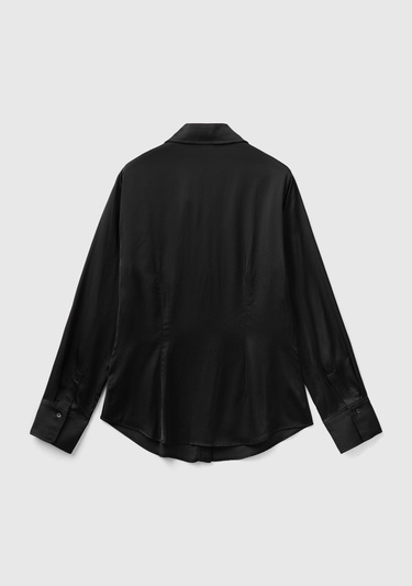 Kadın Siyah Viskoz Gömlek