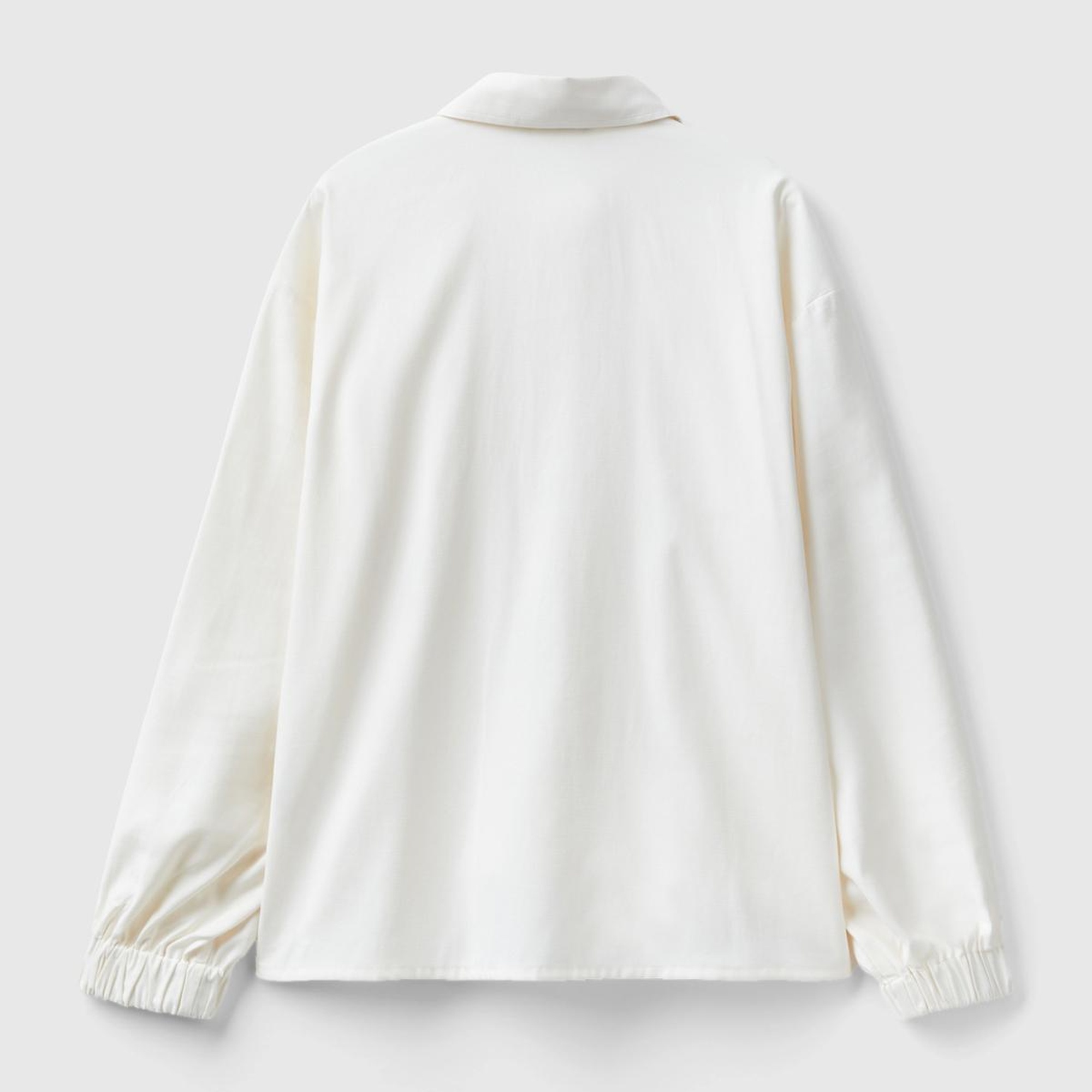 Kadın Krem Kol Ucu Lastikli Gömlek