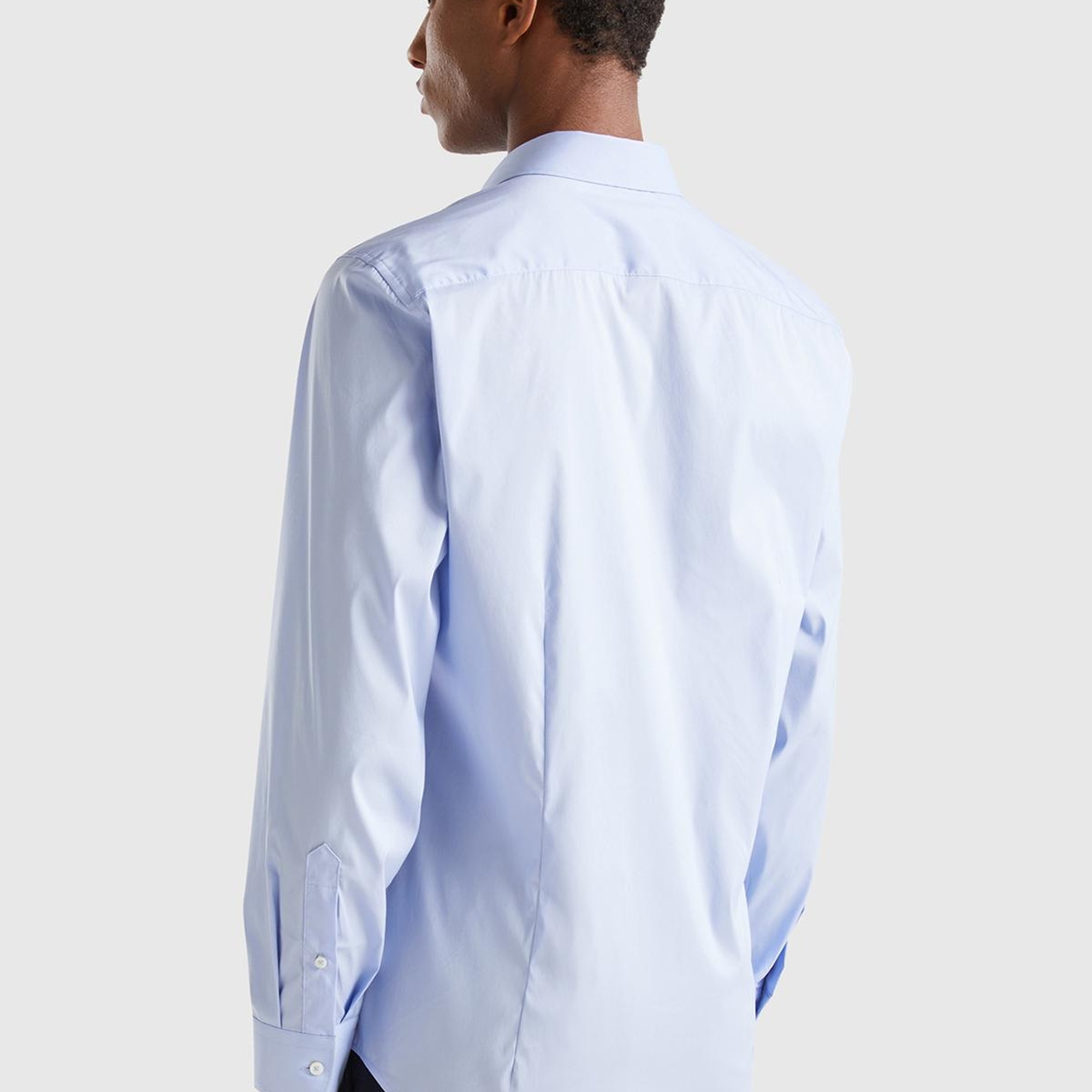 Erkek Mavi Esnek Gömlek