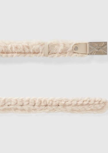  Kadın Beyaz Peluş Kemer