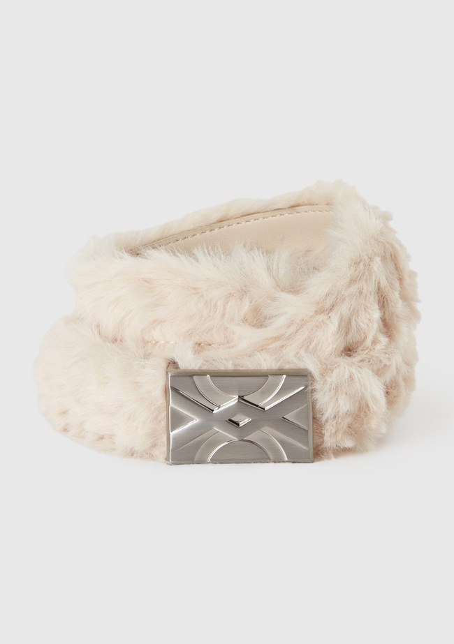  Kadın Beyaz Peluş Kemer