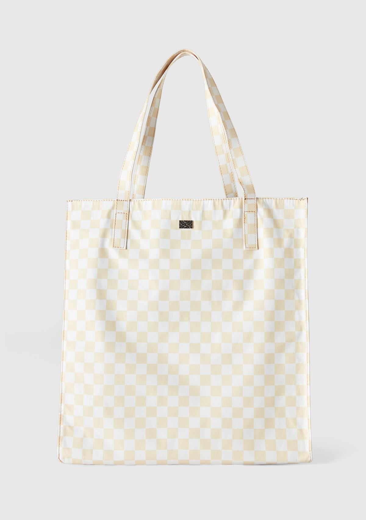  Kadın Sarı Desenli Recycle Alışveriş Çantası