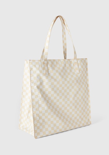  Kadın Sarı Desenli Recycle Alışveriş Çantası