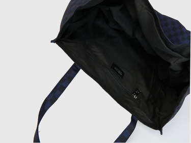  Kadın Lacivert Mix Desenli Recycle Alışveriş Çantası