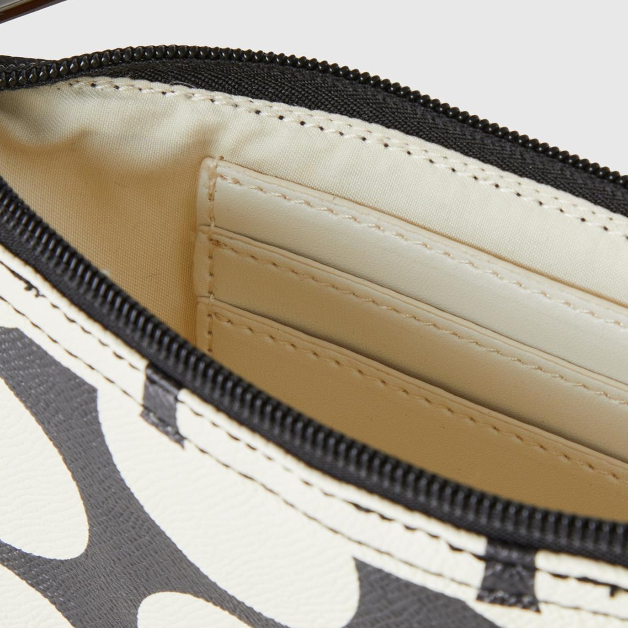 Kadın Siyah Beyaz Desenli 2'Lİ Suni Deri El Çantası