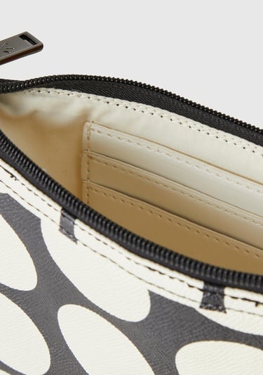  Kadın Siyah Beyaz Desenli 2'Lİ Suni Deri El Çantası