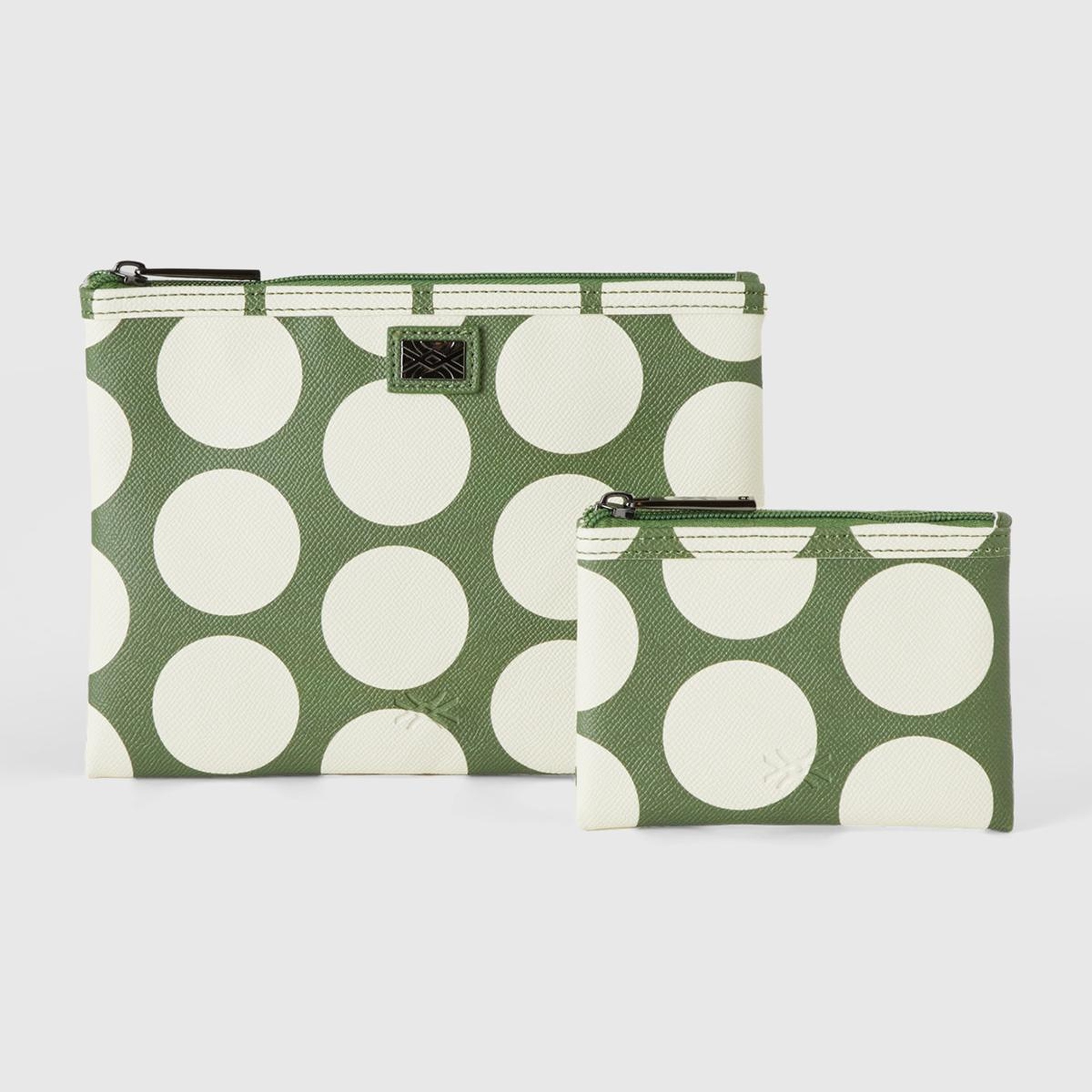 Kadın Yeşil Desenli 2'Lİ Suni Deri El Çantası