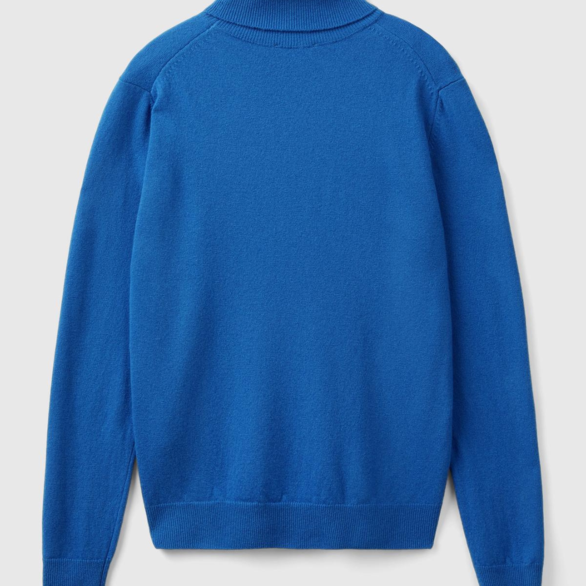 Kadın Gece Mavisi Dik Yaka %100 Merino Kazak