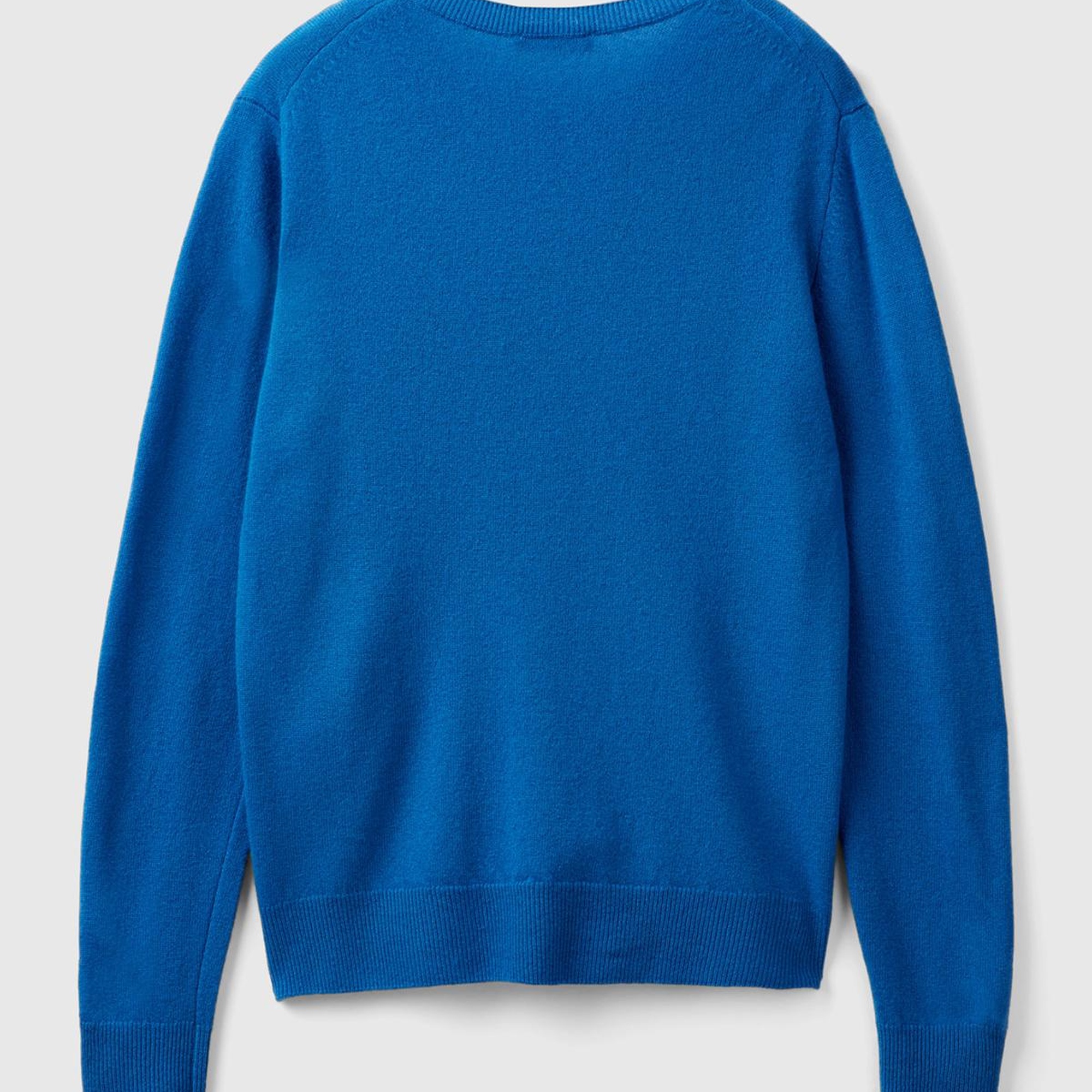 Kadın Gece Mavisi Bisiklet Yaka %100 Merino Kazak