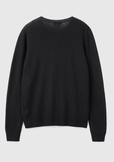  Kadın Siyah Bisiklet Yaka %100 Merino Hırka