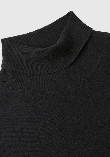  Erkek Siyah Boğazlı %100 Merino Kazak