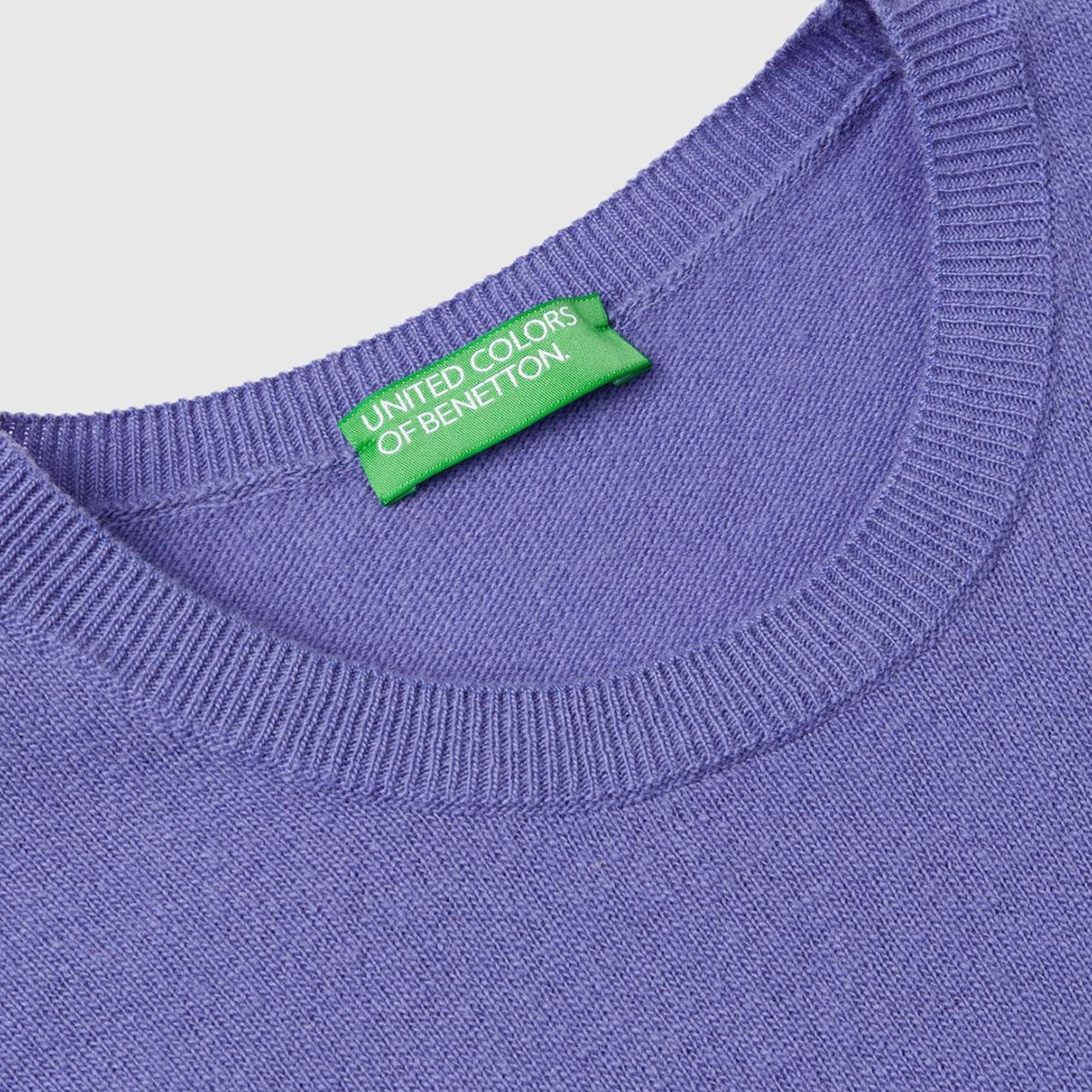 Kadın Mor Bisiklet Yaka %100 Merino Kazak