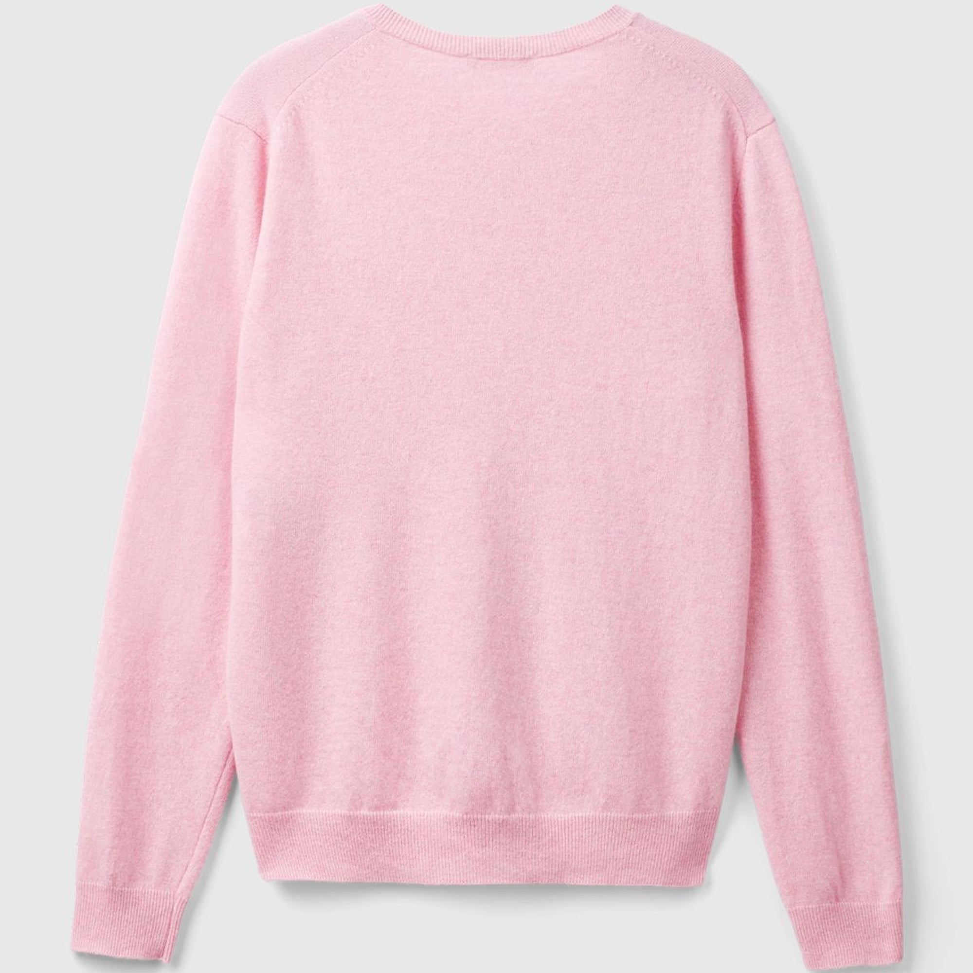 Kadın Pembe Bisiklet Yaka %100 Merino Hırka