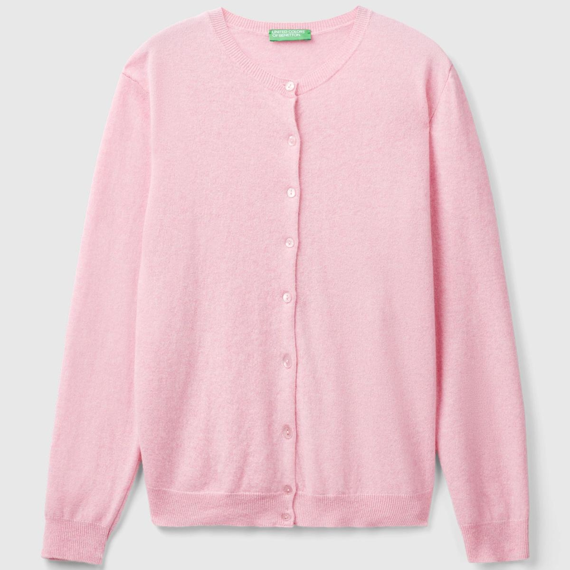 Kadın Pembe Bisiklet Yaka %100 Merino Hırka