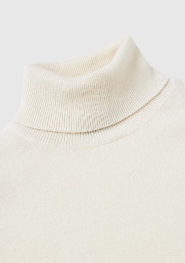  Kadın Krem Dik Yaka %100 Merino Kazak