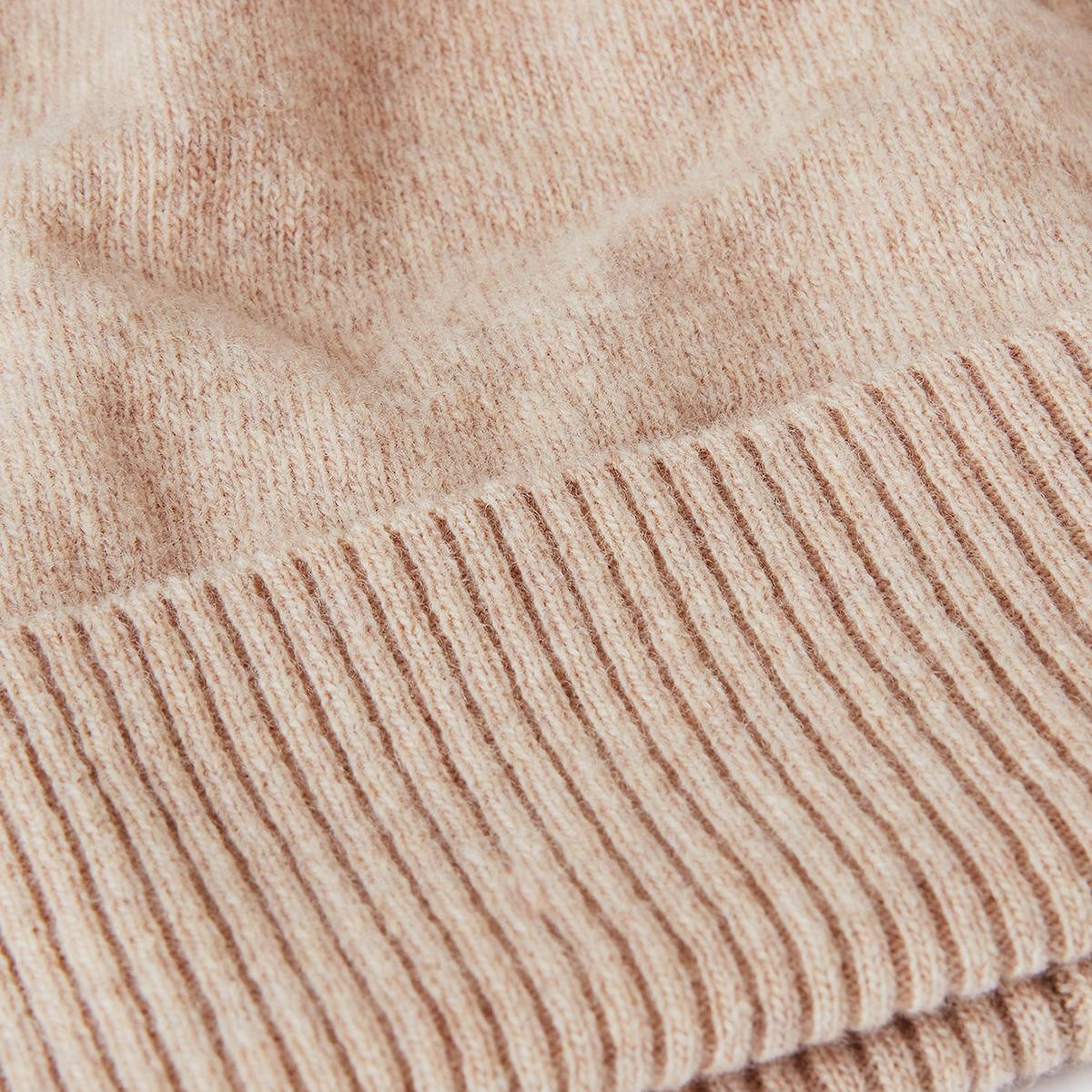 Kadın Bej Melanj %100 Merino Bere