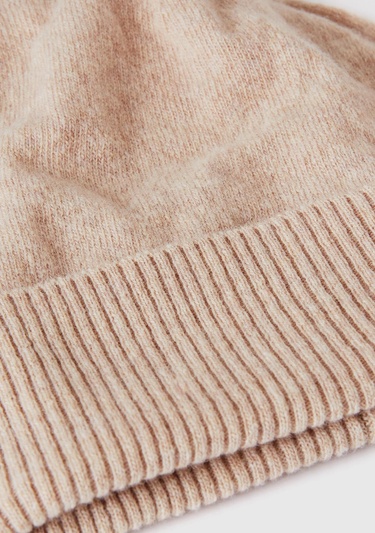  Kadın Bej Melanj %100 Merino Bere