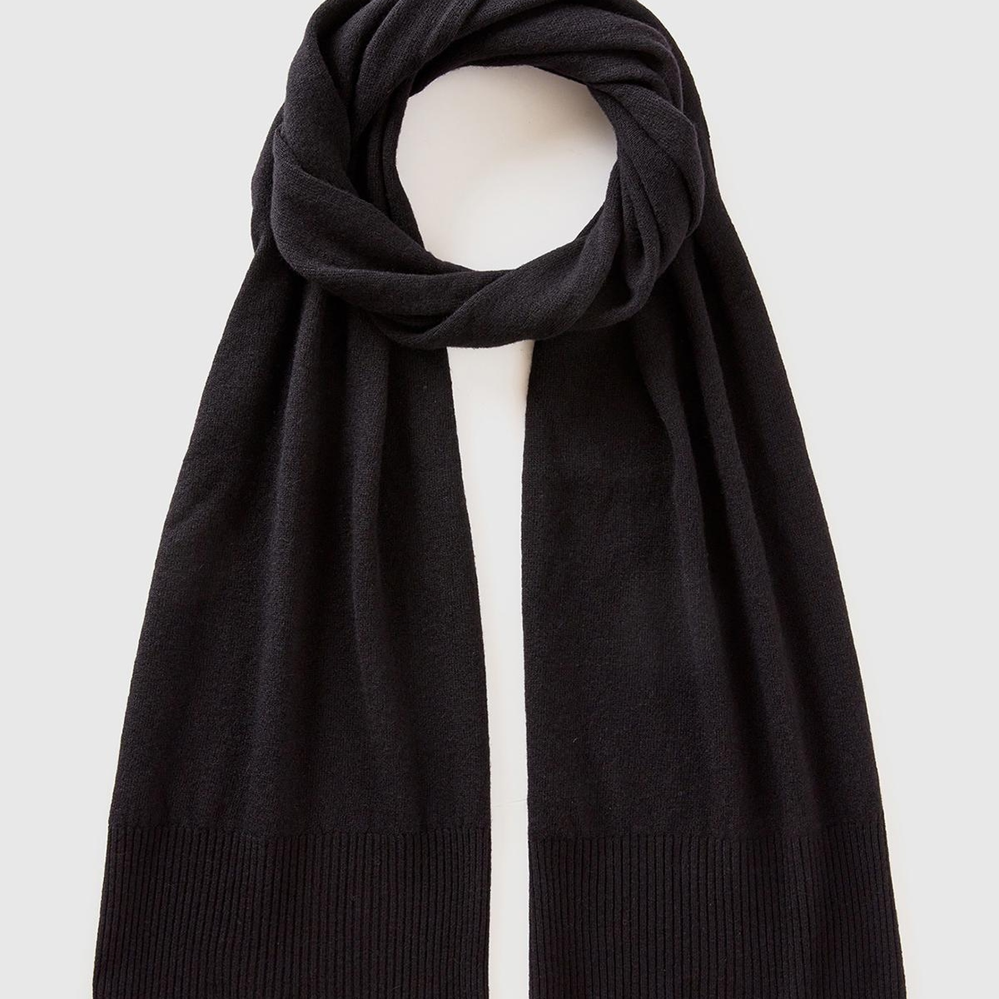 Kadın Siyah %100 Merino Atkı