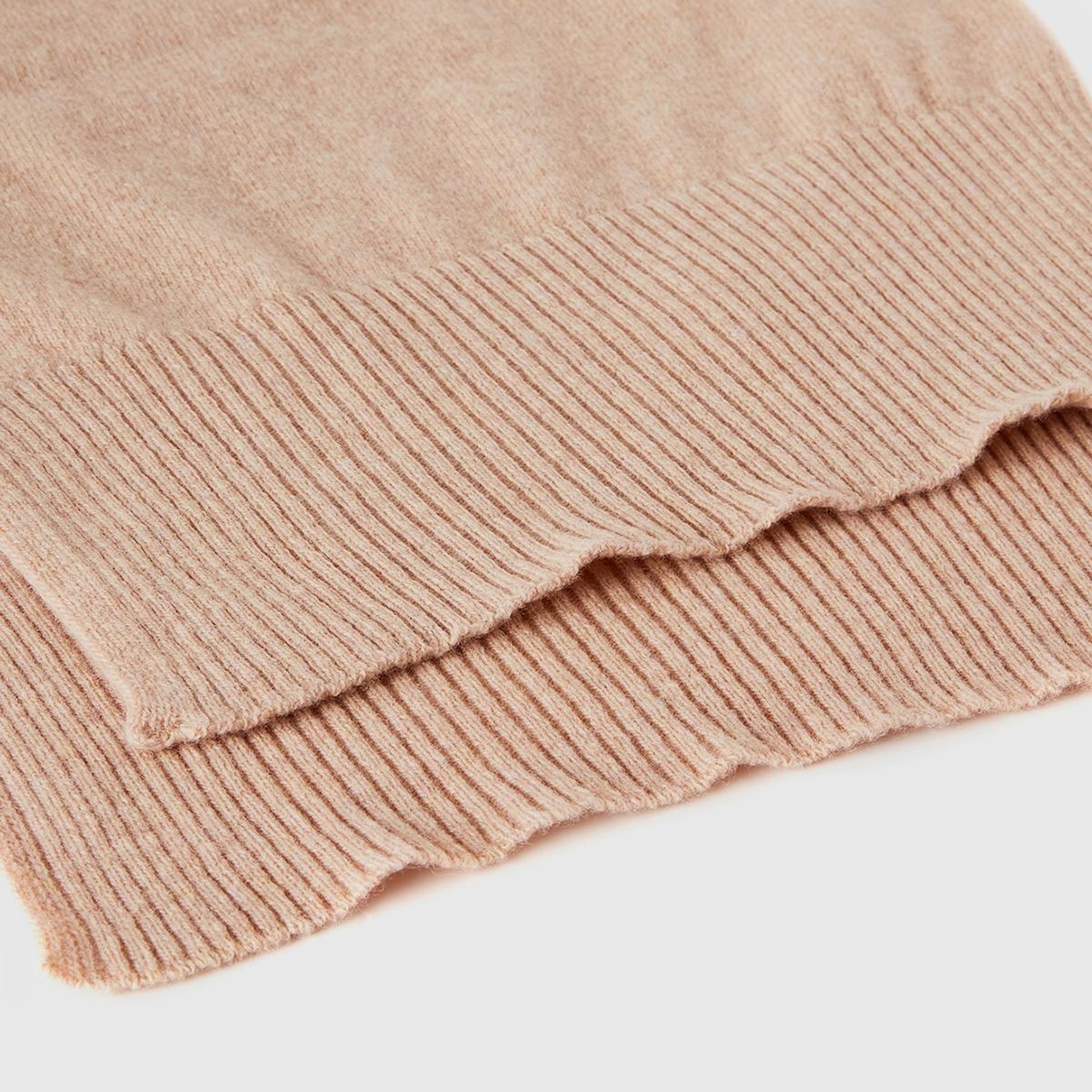 Kadın Bej Melanj %100 Merino Atkı